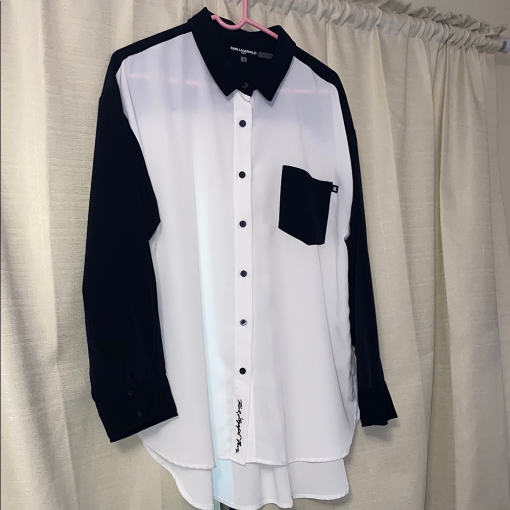 Black and White Button-Up Shirt